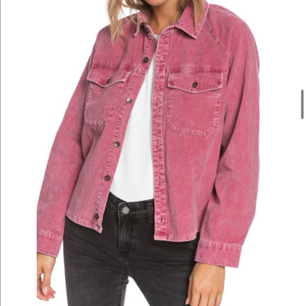 roxy be right there corduroy shirt jacket